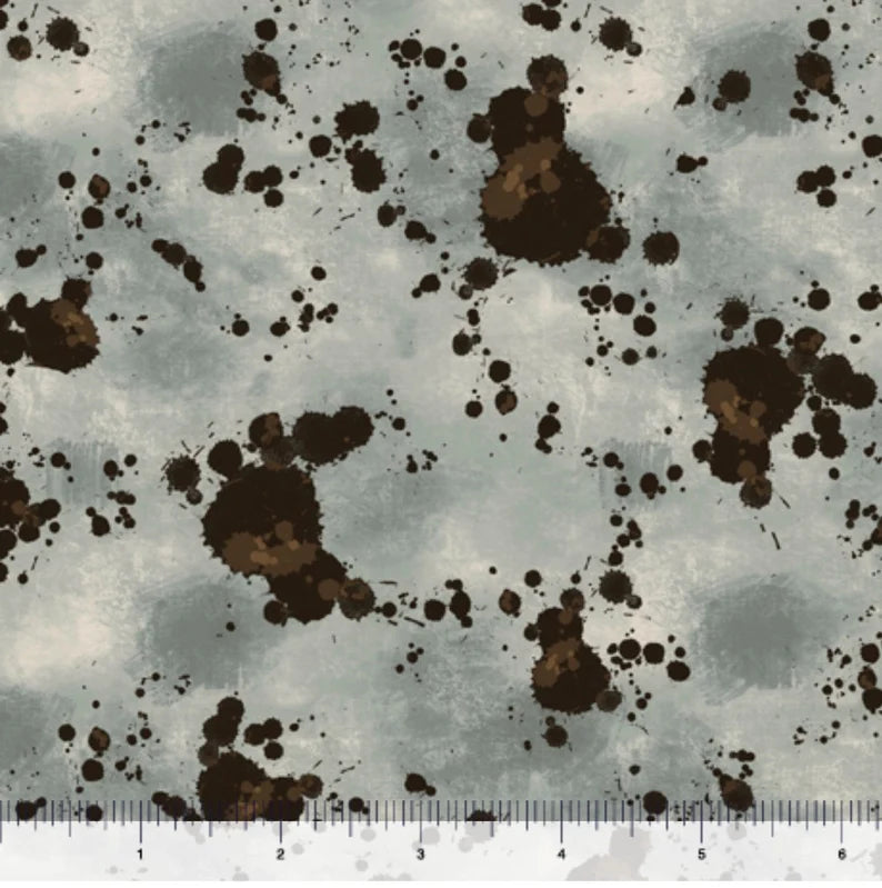 QT Fabrics Mister Mechanic Oil Spots Grey 28875-K