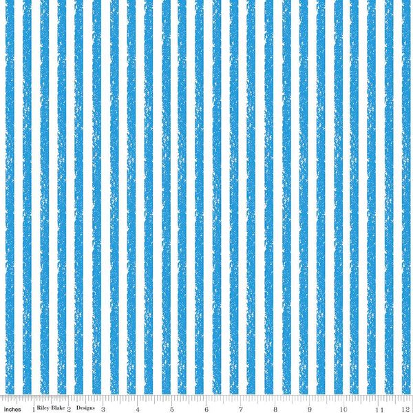 Riley Blake Designs Crayola Stripe in Color Wild Blue C685