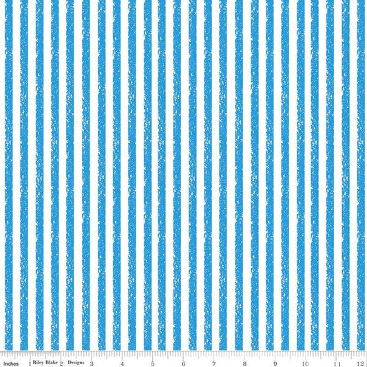 Riley Blake Designs Crayola Stripe in Color Wild Blue C685