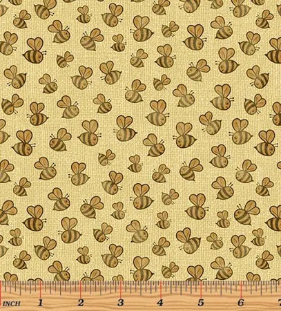 Benartex Fabrics Garden Happy Honey Bee Yellow 09426-33