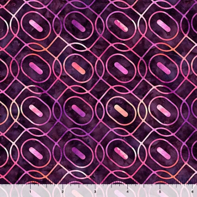 QT Fabrics Dan Morris Adagio Square Geo Magenta
