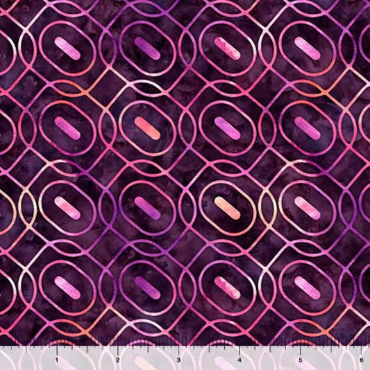 QT Fabrics Dan Morris Adagio Square Geo Magenta