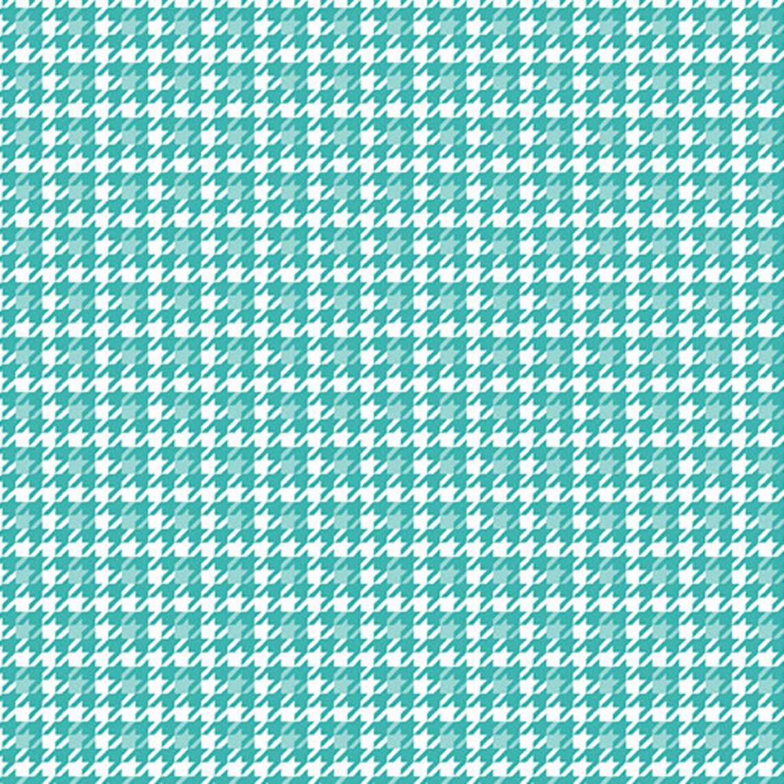 Benartex A Cozy Winter Houndstooth Turquoise 4584-84
