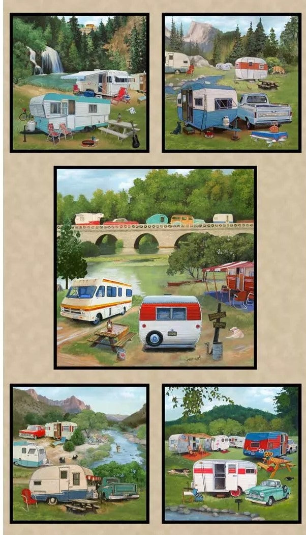 Elizabeth's Studio Panel Vintage Trailer Scenes 3506