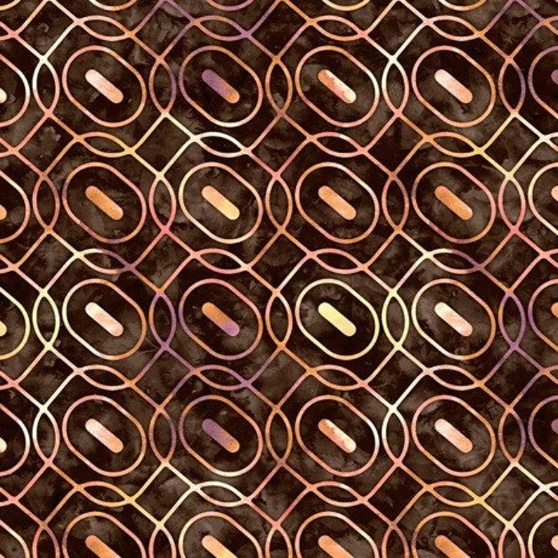 QT Fabrics Dan Morris Adagio Square Geo Brown