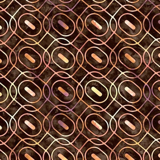 QT Fabrics Dan Morris Adagio Square Geo Brown