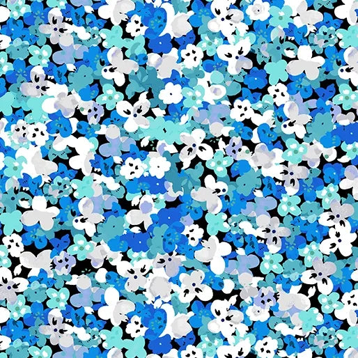 Benartex Social Butterfly Blossom Buddies Teal 07966-84