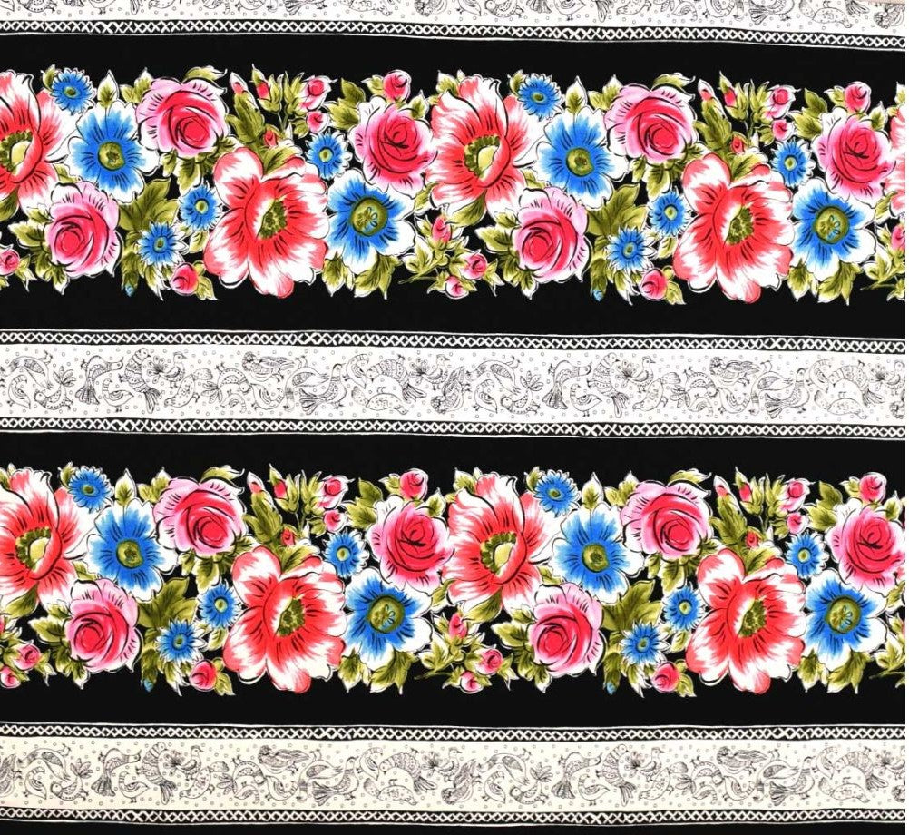 Maywood Studio Fabric Curio Cabinet Border Stripe Black