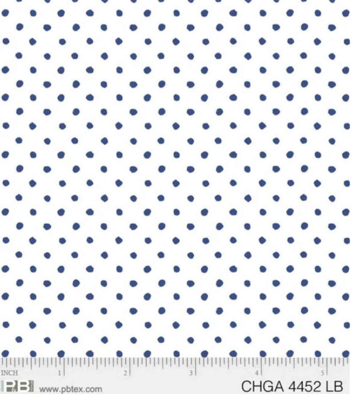P&B Textiles Chinoiserie Garden Dark Blue Dots on White 4452