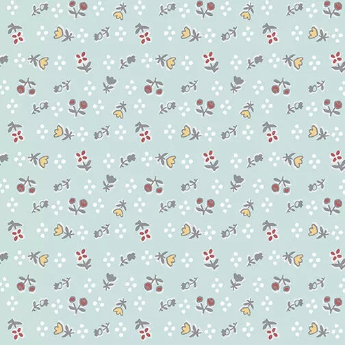 Benartex Farm Fresh Feed Sack Floral Light Turquoise 10457-04