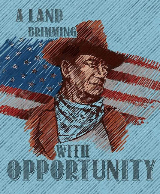 Riley Blake PANEL John Wayne A Land Brimming with Opportunity P9474