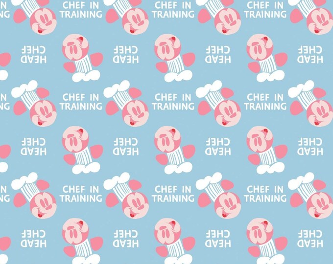 Camelot Fabrics Mickey Mouse Cake It Easy Mickey Chef Light Blue-Pale Blue 85271034