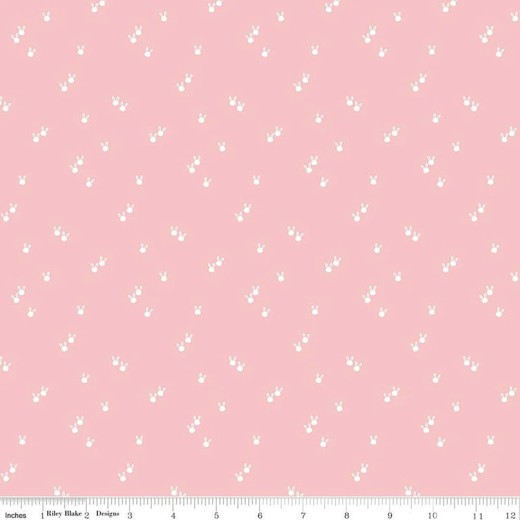 Riley Blake Seasonal Basic Bunnies Pink C656