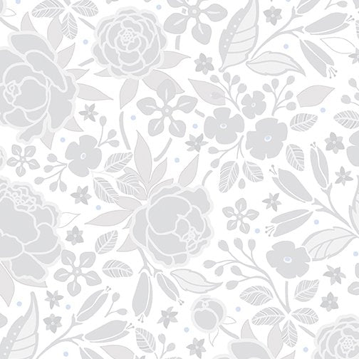 Benartex Frolic Silhouette White 13511-09