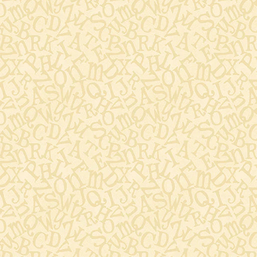 Benartex ABC's Tossed Alphabet Tan 13177-72