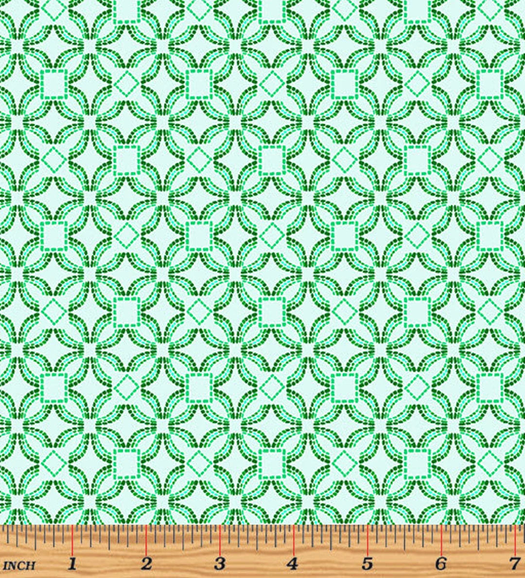 Benartex Embroidered Elegance Embroidered Geo Mint 07914-04