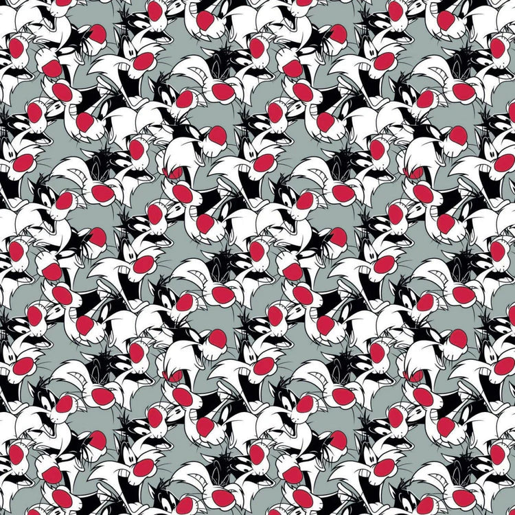 Camelot Fabrics Looney Tunes II LT Sylvester Expressions Grey 23600169-1