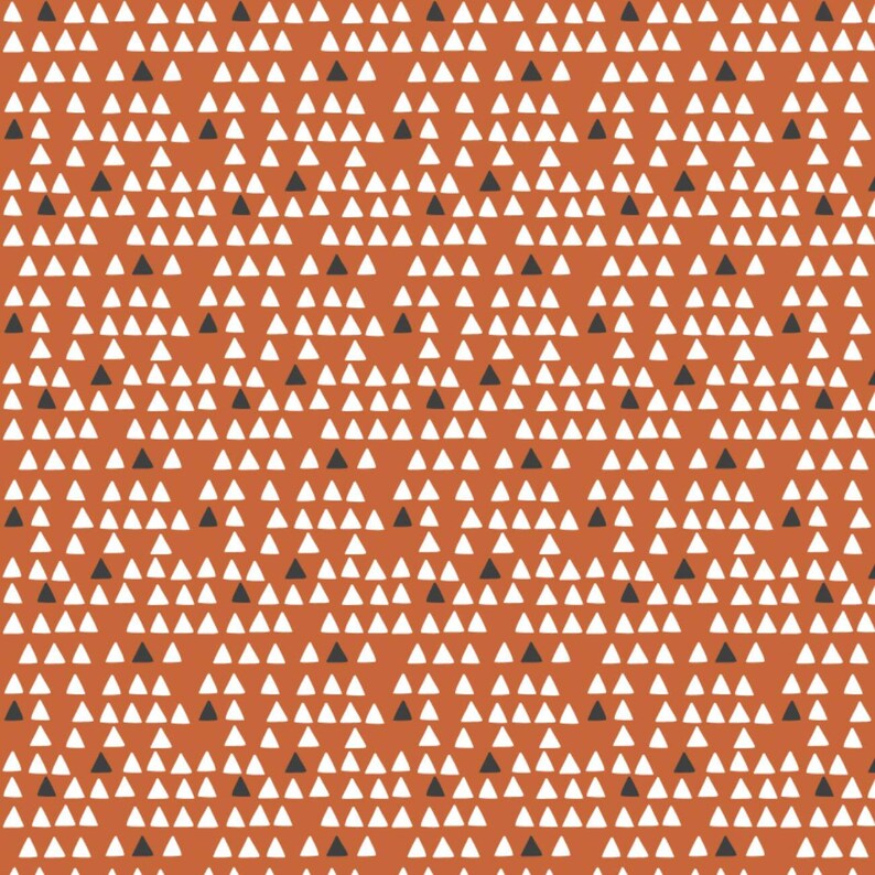 Camelot Fabrics Penguin Paradise Tiny Triangles 89200705 Orange/Brown