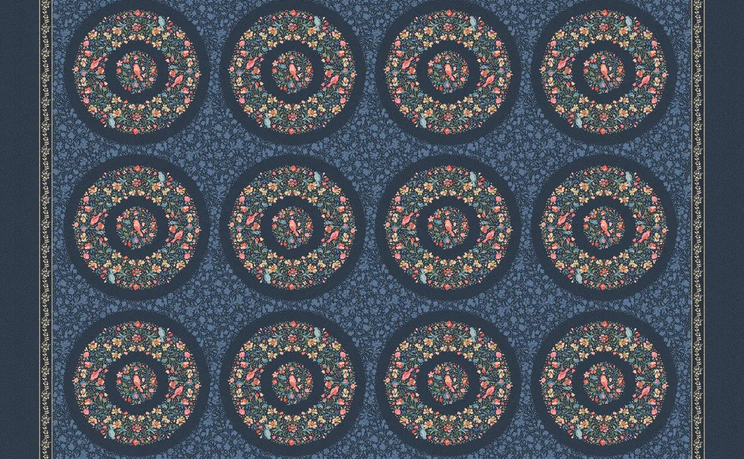 Maywood Studios Lovely Bunch Wreaths Navy MAS10270-N