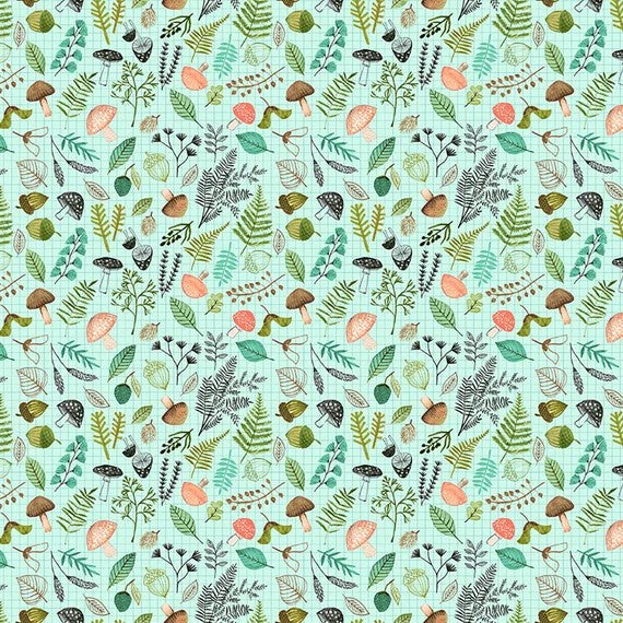 Clothworks Imagine Forest Floor Light Turquoise