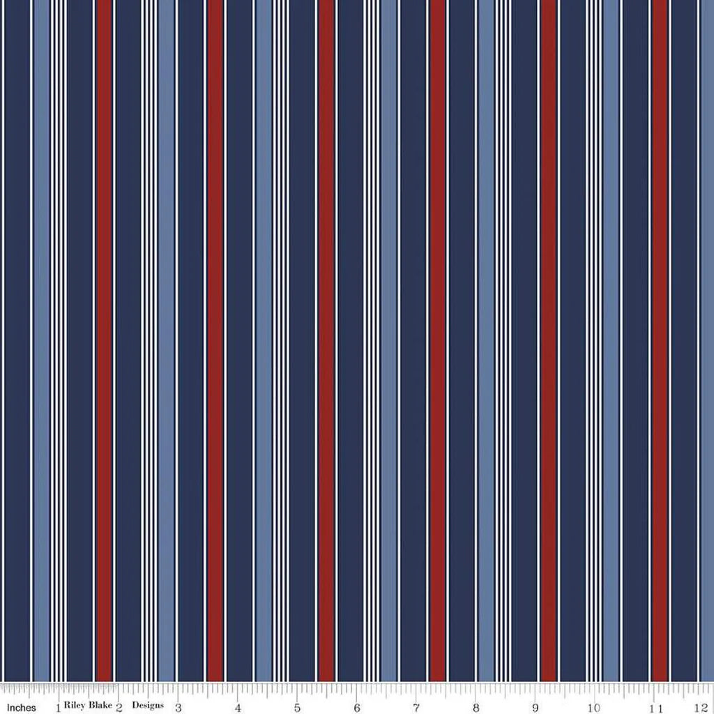 Riley Blake Picadilly Stripes C11894 Red White Blue