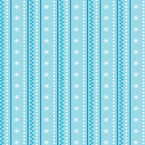 Benartex Snow Place Like Home Arctic Stripe Aqua 9867-05