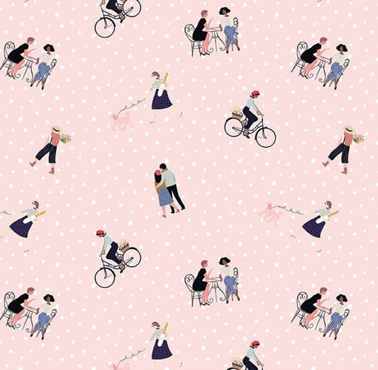 Riley Blake Saturday in Paris Friends Pink C11361