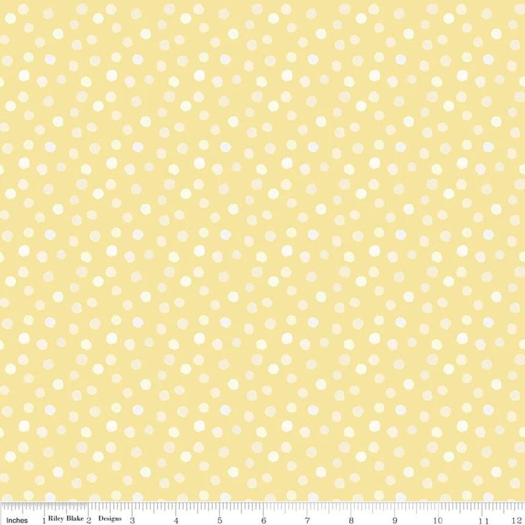 Riley Blake Dream World The Littlest Family's Big Day Dots C11494 Yellow