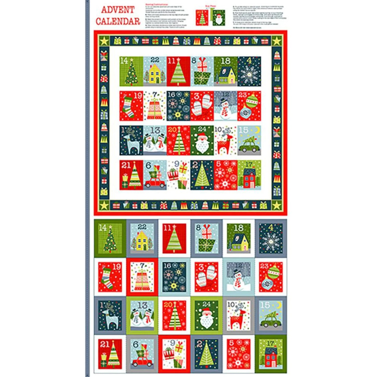 Makower Joy Advent Calendar Panel 2226