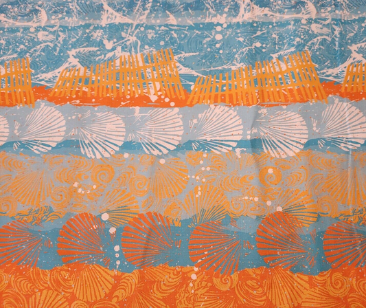 P&B Textiles Sea Shore Collection Border Strip Multi 03111-MU