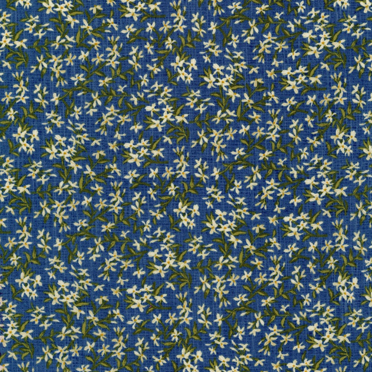 Timeless Treasures Masterpiece Small Floral With Leaves Blue JT-C8491