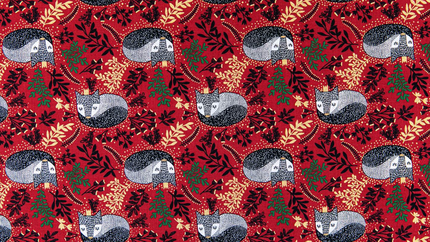 RJR Fabrics Winter Dreams Royal Fox Cinnamon Metallic JM101-C12M