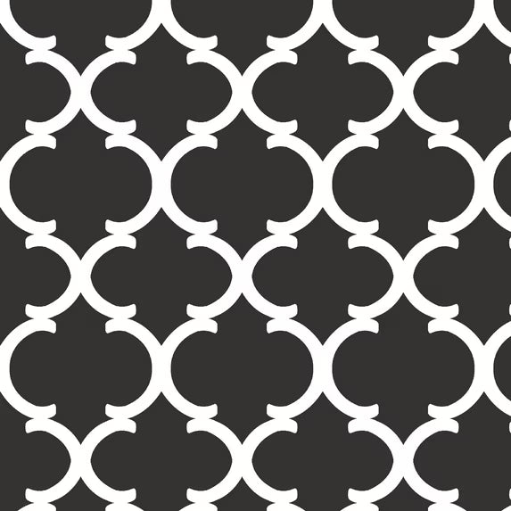 4002 Waverly Cotton Duck Cloth Ogee Curl Black