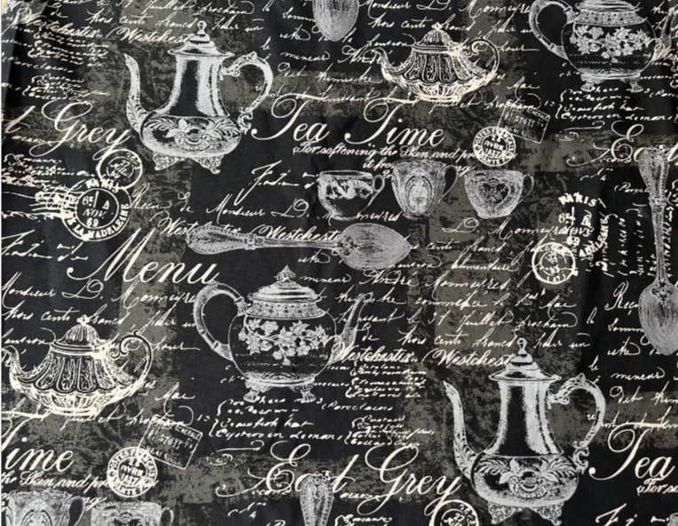 4005 Waverly Cotton Duck Cloth Teatime Black