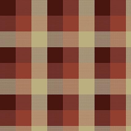 4007 Waverly Cotton Duck Cloth Plaid Red Tan