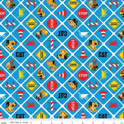 Riley Blake CAT Building Crew 8102 Blue