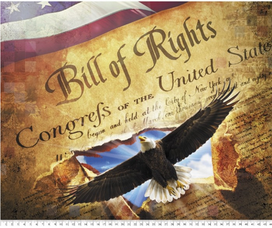 408 David Textiles 36" x 43" Panel Bill of Rights