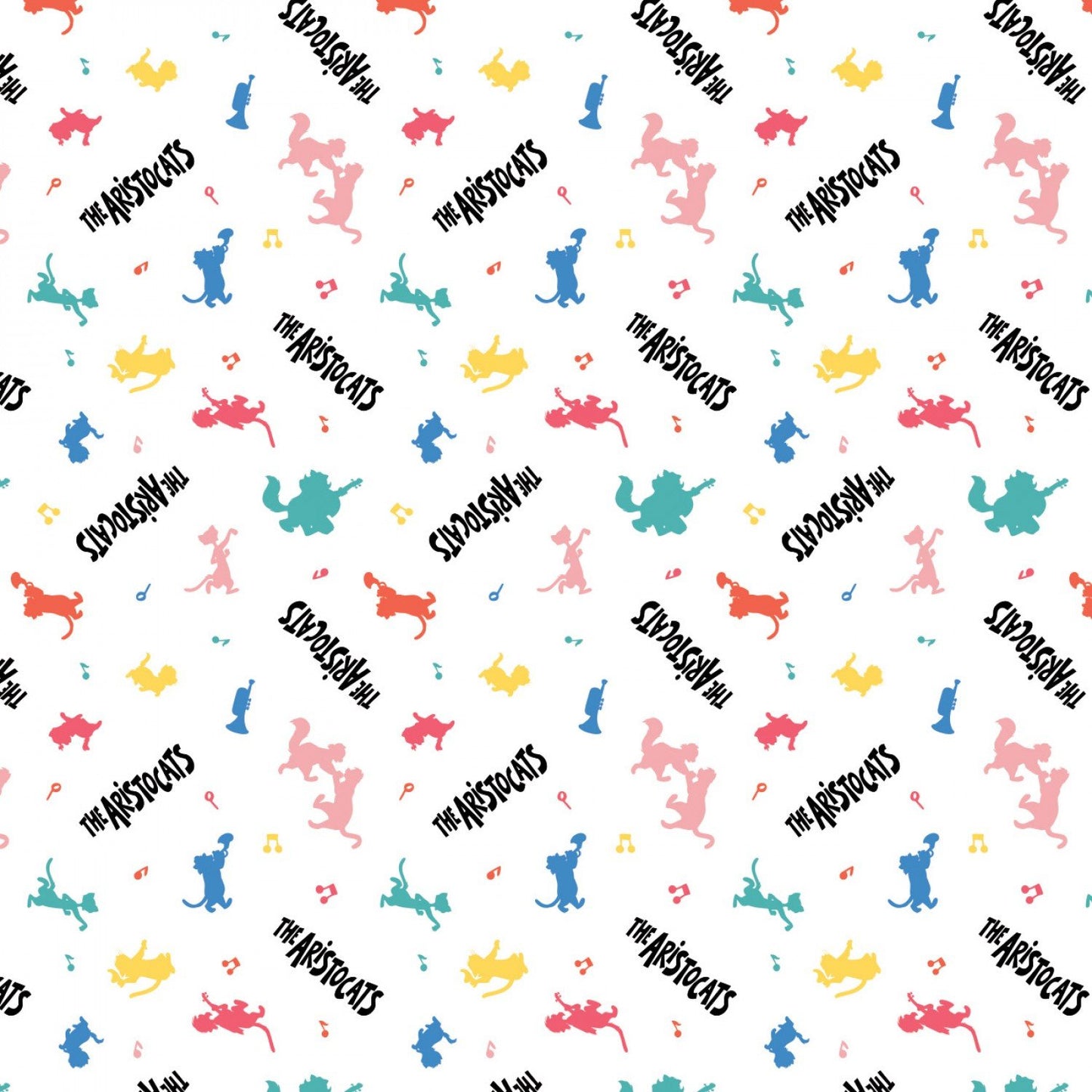 Camelot Fabrics The Aristocats All That Jazz White 85030203-01