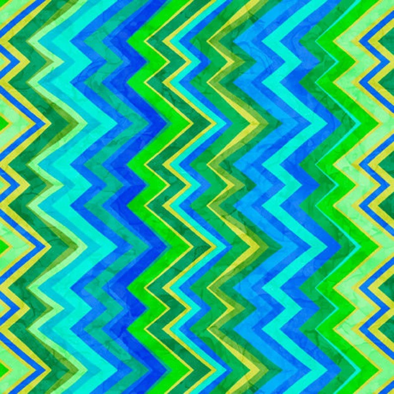 QT Fabrics Dan Morris Chevron Ambiance Green