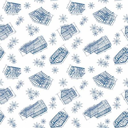 Riley Blake Conservatory Toss Blue C9627