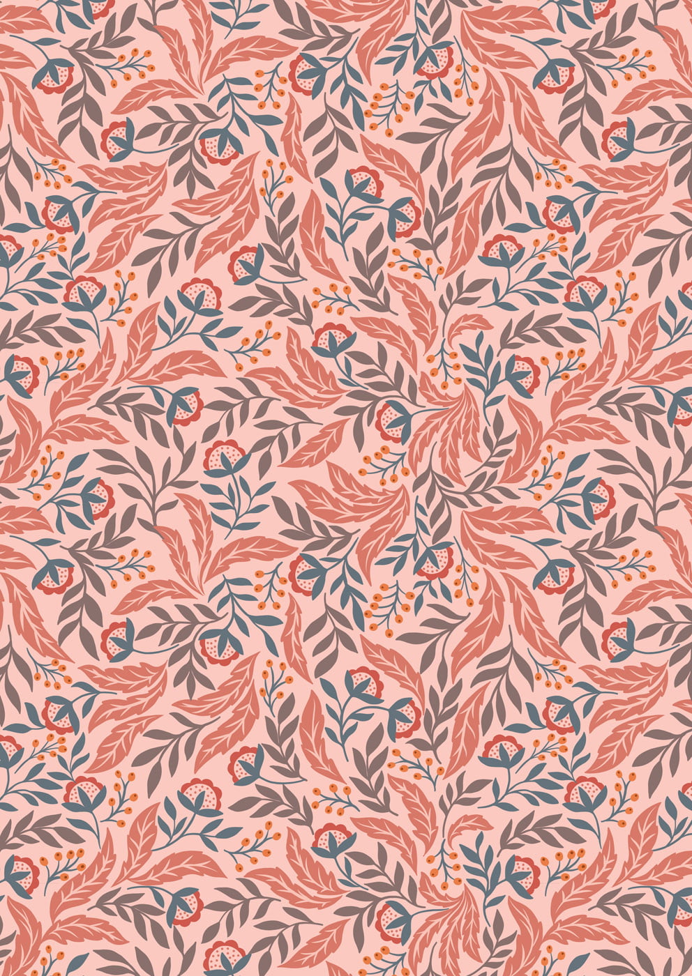 Lewis & Irene Wintertide Metallic Arts & Crafts Floral Gold Metallic On Pink A585.2