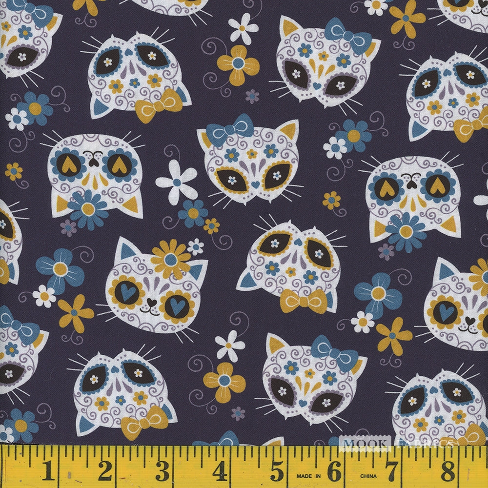 Mook Sugar Skulls Cats Blue
