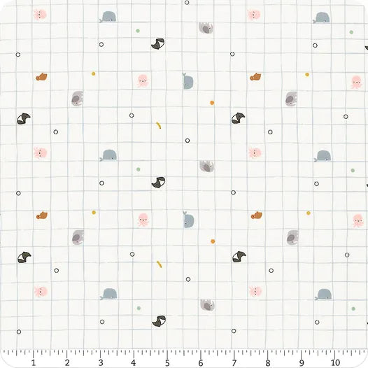 Riley Blake Little Things Grid C12152 Off White
