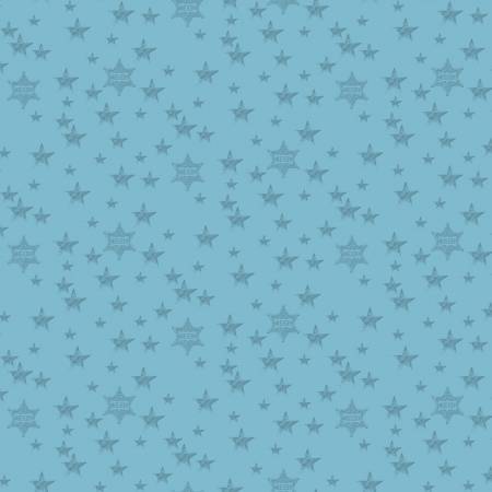 Riley Blake John Wayne Stars and Wild West Sheriff Badges C9472 Blue