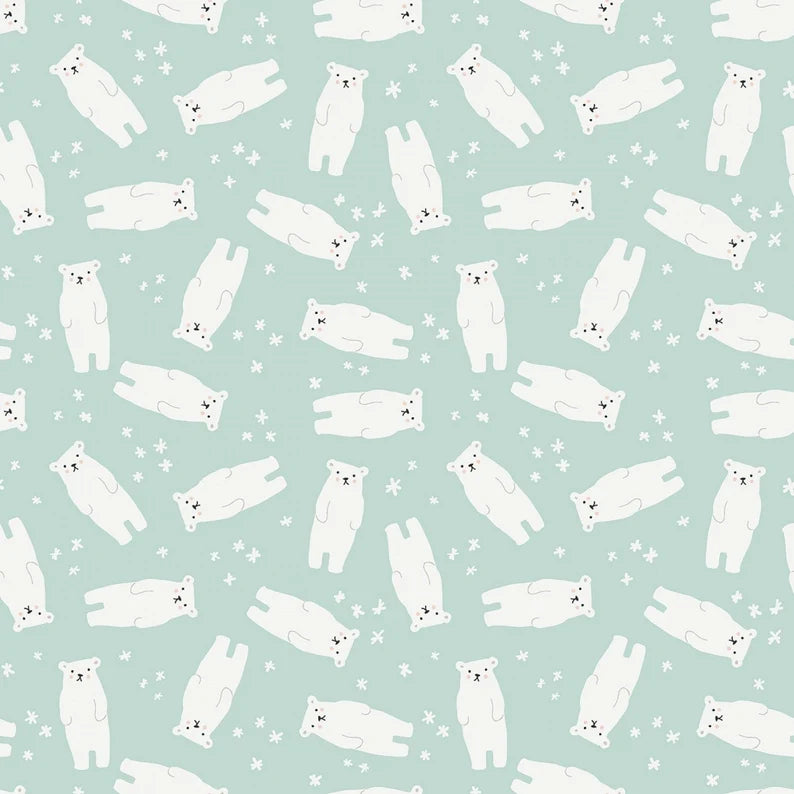 Riley Blake Nice Ice Baby Polar Bear C11601 Mint