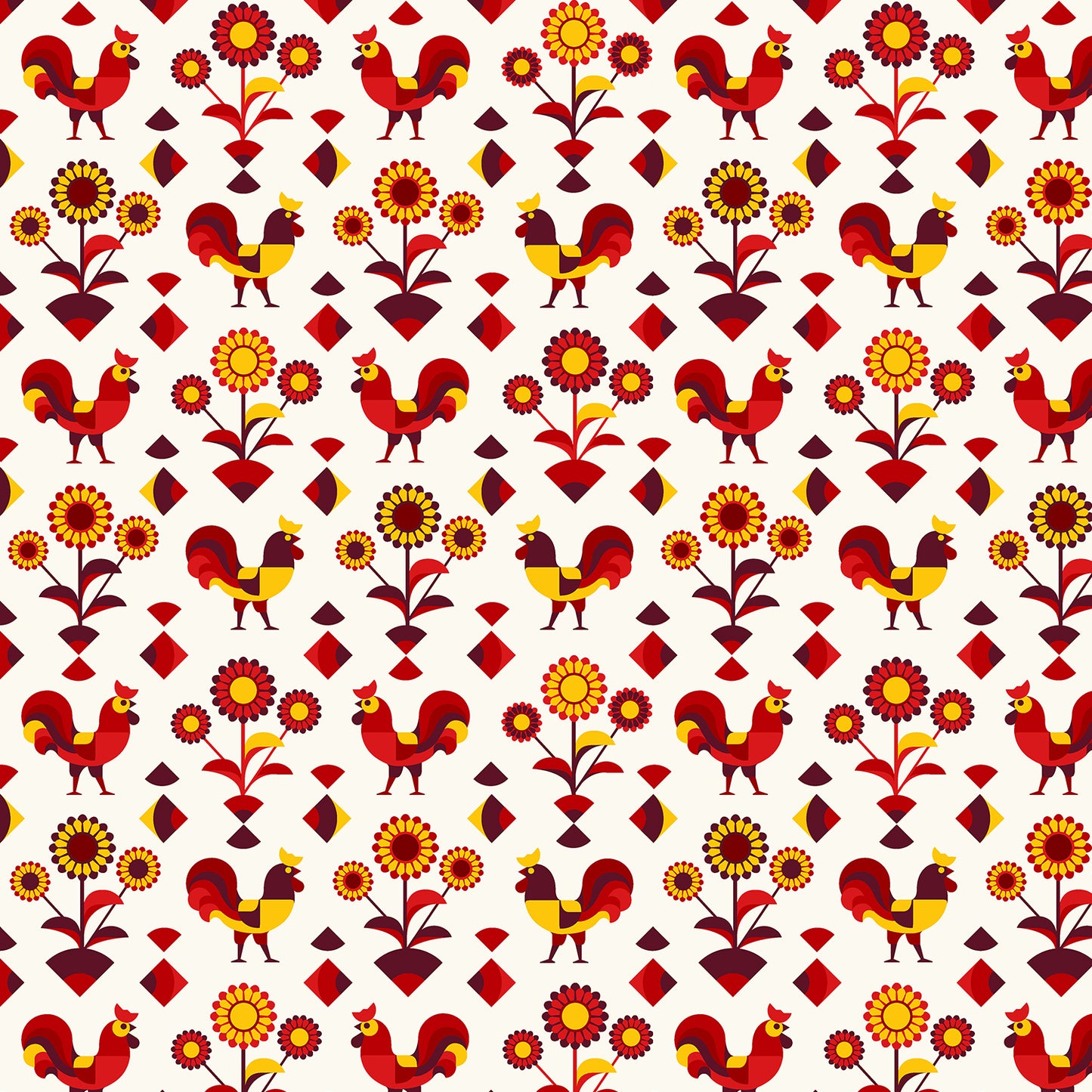 RJR Fabrics Lil Bit Country Rockin Rooster Red RJ1901-RE-1