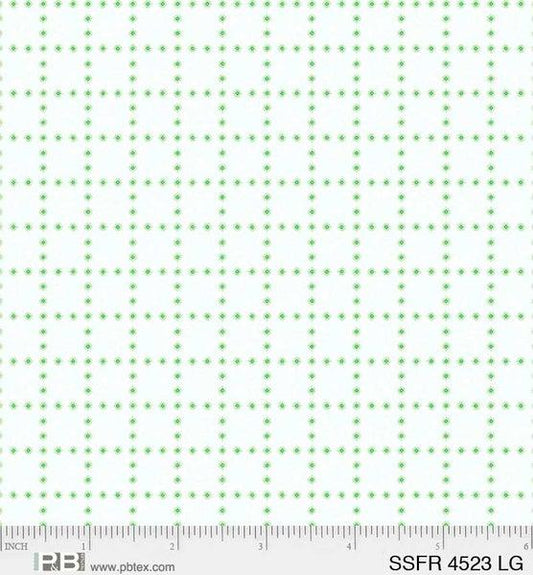 P&B Textiles Smiling Safari Friends Grid Light Green 04523-LG