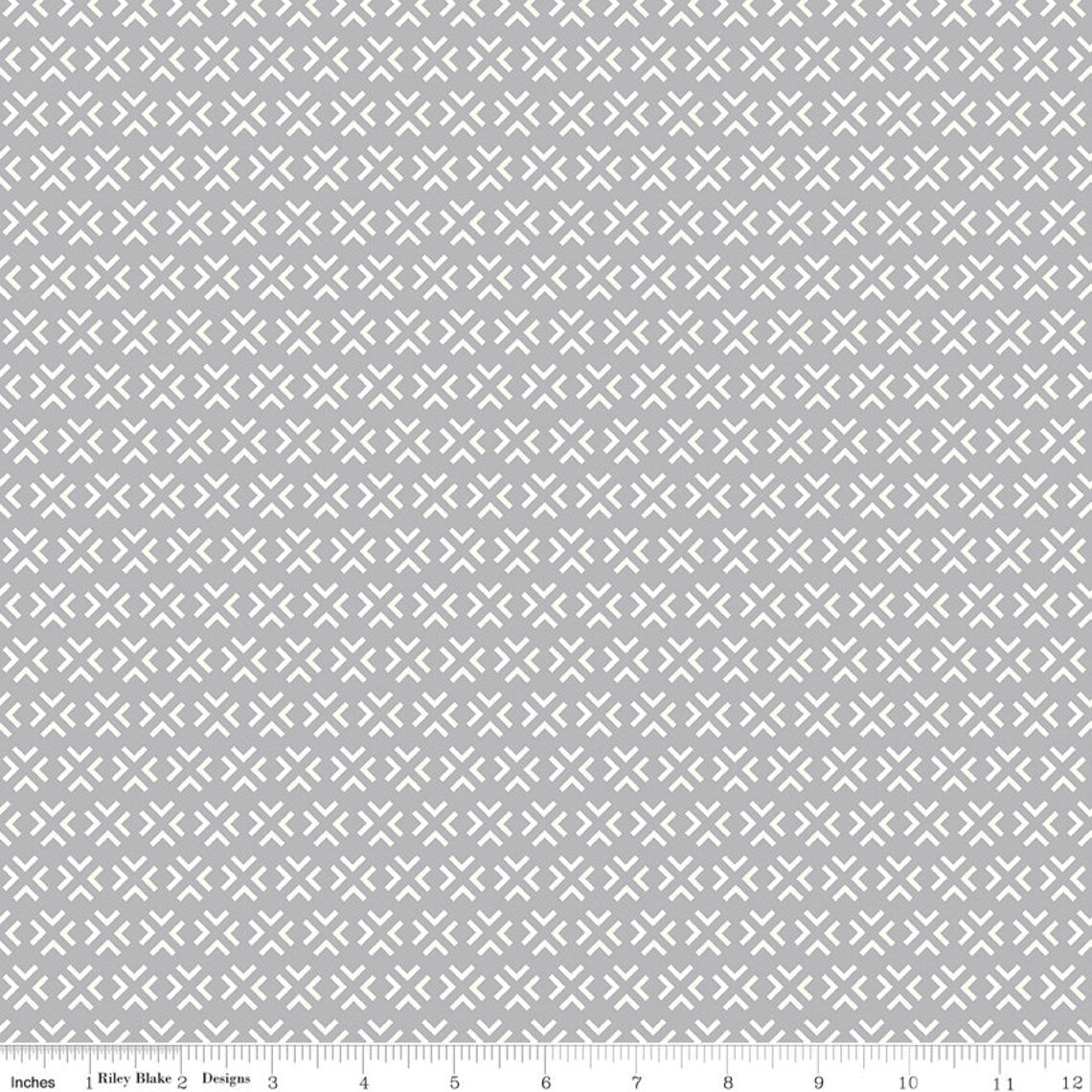 Riley Blake Blue Stitch C10062 Gray