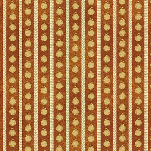 Benartex A Wooly Autumn Pumpkin Stripe Spice Brown 13059-77