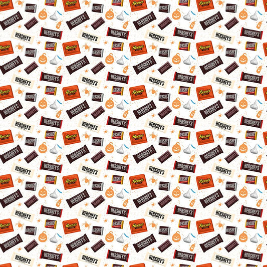 Riley Blake Celebrate with Hershey Candy Toss C11981 White